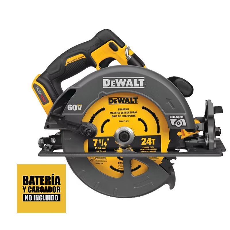 Sierra Circular 7 1/4" (184mm) 60V Xr  89mm Baretool Dewalt DCS578B-B3